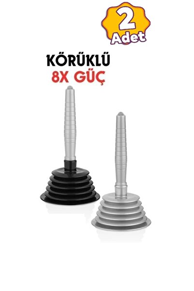 ZUZU MADE 2 Adet Körüklü Lavabo Açıcı Pompa Banyo Mutfak Lavabo Açma Pompası 25 cm
