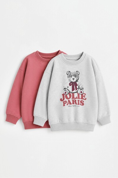 LEFTIES 2'li kontrast sweatshirt paketi