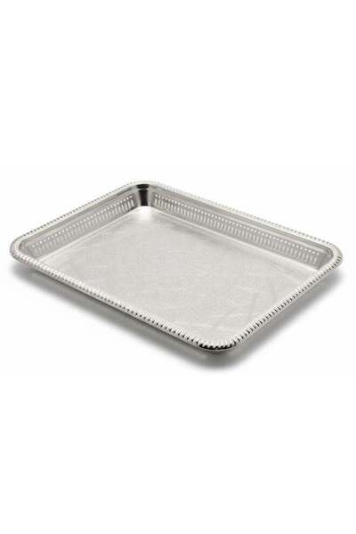 Dove Stainless Steel Rectangular Serving Tray Silver 35cm