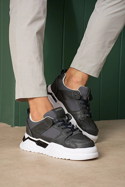 Zerenyus Zrc2617 - Premium High Quality 5.5 cm Thick Sole Men's Sneaker Gray