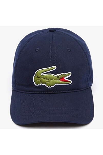 Lacoste قبعة بيسبول من القطن العضوي باللون الكحلي للجنسين باللون الأزرق الداكن