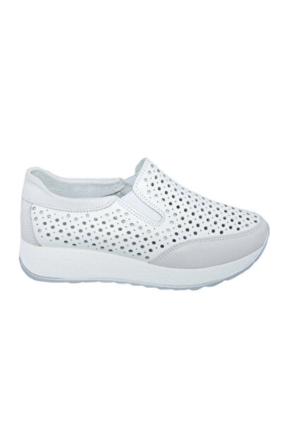 OEM Pantofi sport dama ,alb cu perforatii si talpa grosa