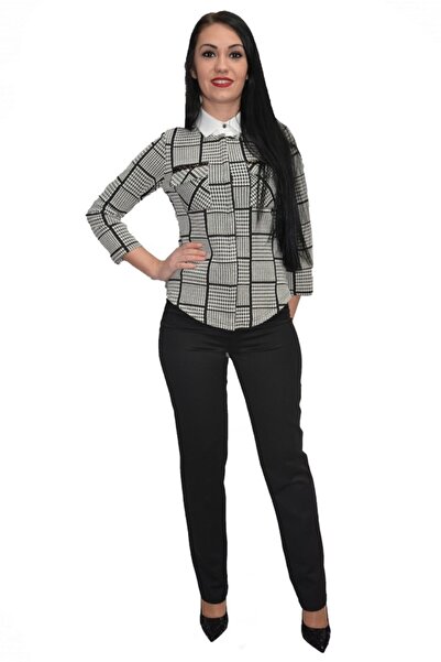 OEM Pantalon office cu accesoriu ,nuanta neagra