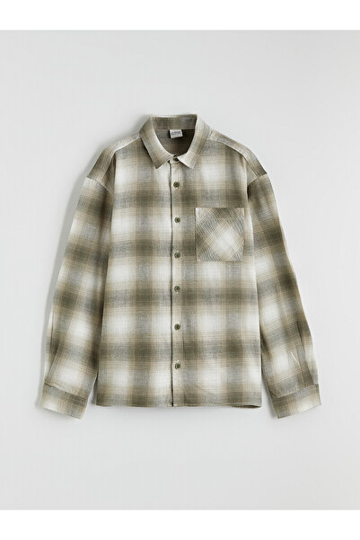 LC Waikiki Nevavm Plaid Boys' Lumberjack Shirt with Difference