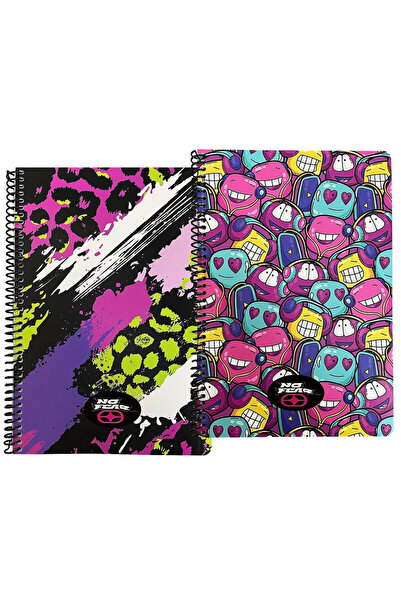 OEM Τετράδιο Σπιραλ 2 Θεμάτων, 70φύλλων no Fear Fluo Prints- Music 17x25cm Gi...