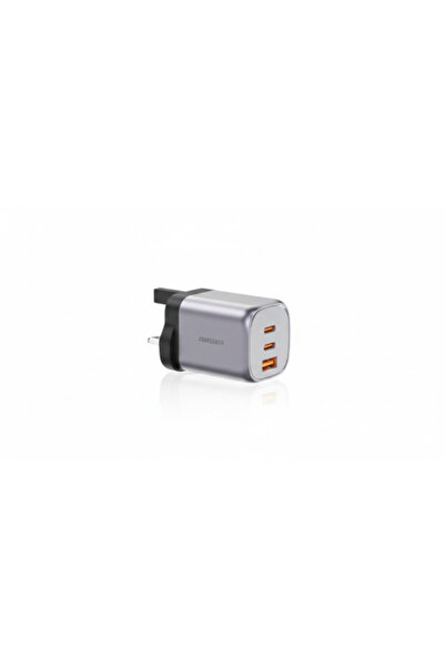Airoxa Smart Plug 65W – Powerful Wall Charger with 3 Ports (2 Type-C + 1 USB)