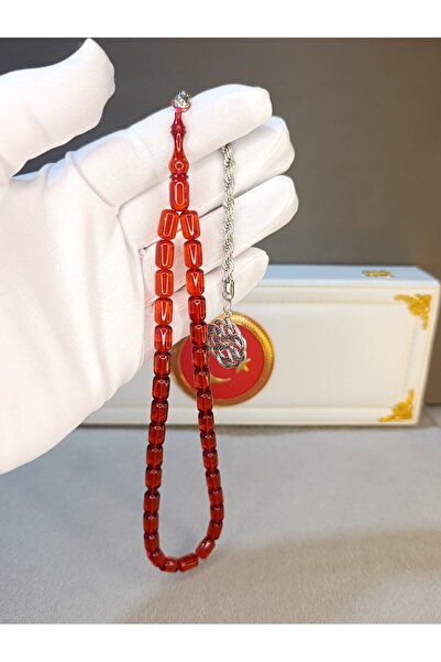 HALİL KOÇAK Fire Amber Prayers Beads with Alpaca Tassels