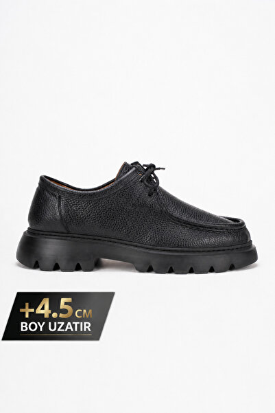 Fame Step Genuine Leather Men's Casual Shoes +4.5 cm Height Increasing Thick ...