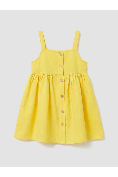 LC Waikiki Trendlucky Girl's Dress with Square Neckline and Ruffles