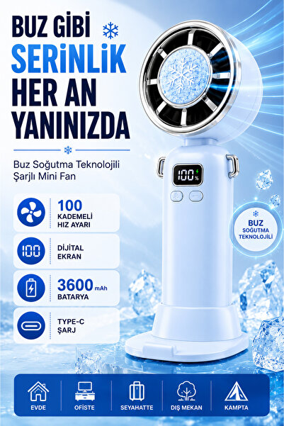 SMAYLİNG Taşınabilir El Vantilatörü ve Masaüstü Fanı, 100 Kademeli Ayarlanabi...
