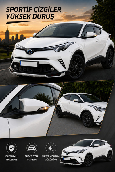 ModGR-Dizayn TOYOTA C-HR 2016-2020 ARACA ÖZEL BOYALI YARASA AYNA KAPAĞI A+ (G...