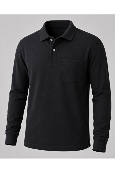 By Okat POLO YAKA CEPLİ KIŞLIK İŞ SWEATSHİRT