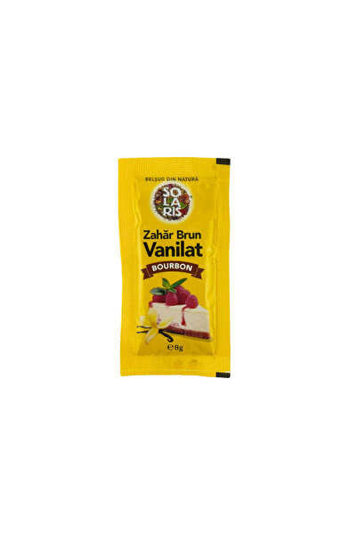 SOLARIS Zahăr Brun Vanilat Bourbon, 8 g – Aromatizant din păstăi de vanilie B...