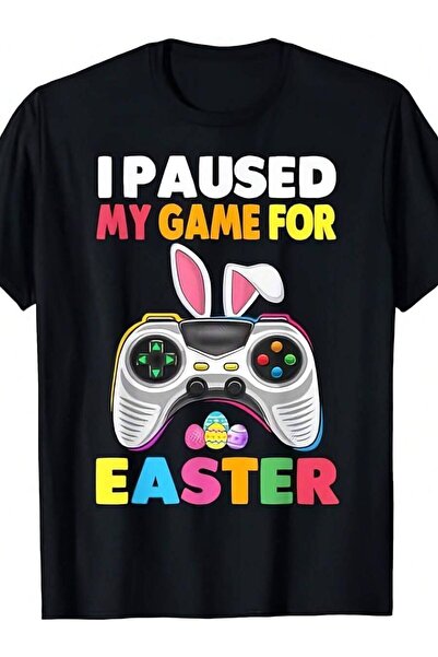 KYMC07 تي شيرت I Paused My Video Game Controller Egg - تصميم ريترو لمحبي الأل...
