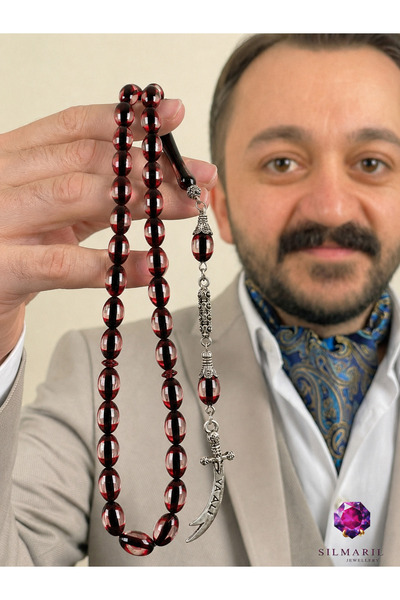 Muammer Köksal Design Ya Ali Yazan Zülfikar Tasseled Red Vermilion Amber Pray...
