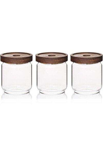 Generic برطمان زجاجي لتخزين الطعام سعة 16 أونصة (500 مل) مع غطاء (مجموعة من 3...