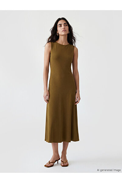 LC Waikiki Original Oval Neck Flared Dress