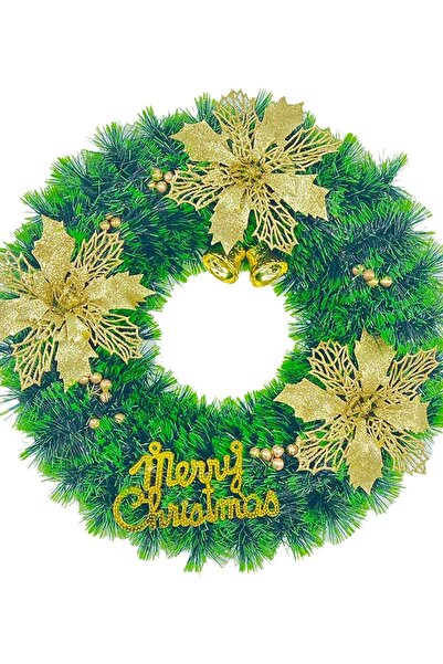 OEM Coroană de Crăciun decorativă, verde, 15 inch (38 cm)