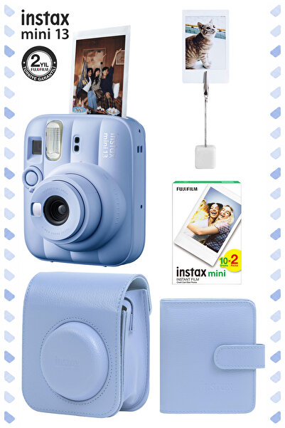 Fujifilm Instax Mini 13 Frost Blue Fotoğraf Makinesi Deri Çanta Albüm Kıskaç ...