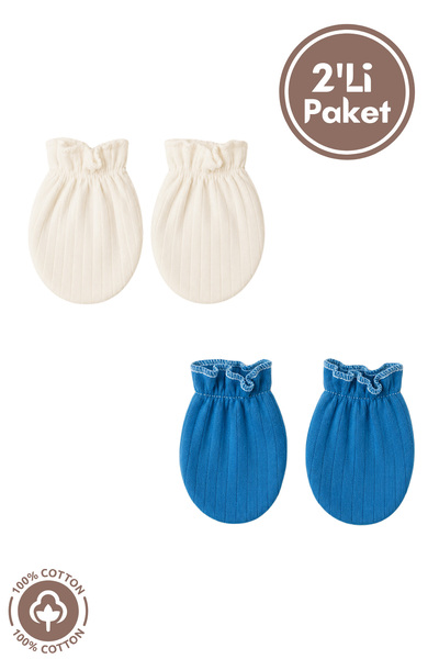 Miniel Unisex Baby Newborn Combed Cotton Fabric 100% Cotton Baby Glove Set