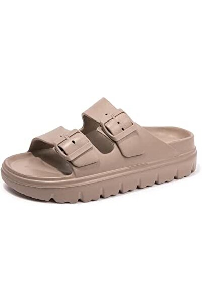 FUNKYMONKEY Women's Comfort Slides Double Buckle Adjustable EVA Flat Sandals ...