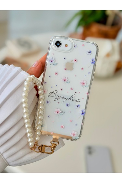 Go Aksesuar Iphone 7 - 8 - SE 2020 - SE 2022 Uyumlu ÇİÇEK Charm Tasarımlı Oyu...