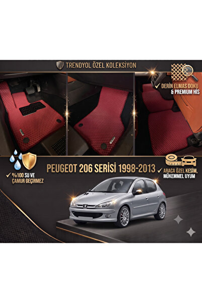 8D OTO PASPASI PEUGEOT PEJO 206 VE 206+ SERİSİ 1998 - 2013 PREMİUM ARACA ÖZEL...