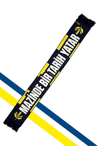 Fenerbahçe Κίτρινο και μπλε ναυτικό υφαντό φουλάρι Unisex με σχέδιο Palamutlu