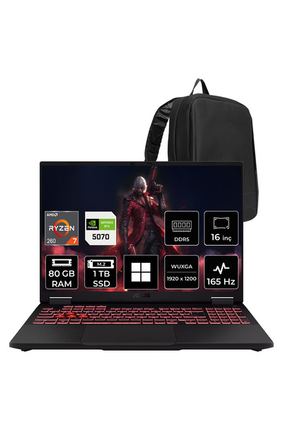 ASUS TUF Gaming A16 AMD Ryzen 7 260 RTX 5070 8GB 115W 80GB RAM 1TB SSD 16" WU...