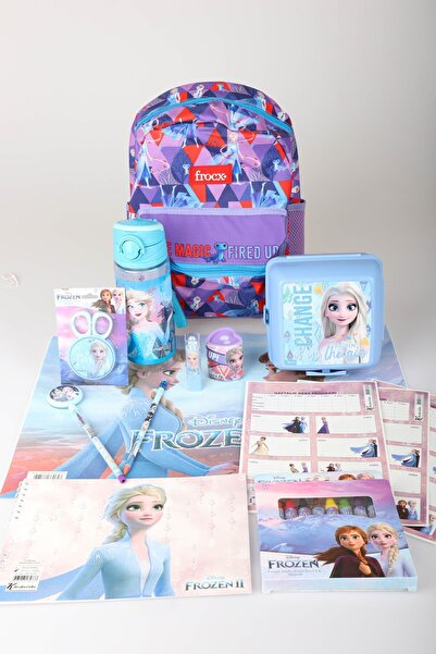 ELSA مجموعة أدوات مكتبية كاملة مرخصة من x Dekomus، حقيبة رياض الأطفال، وعاء ا...