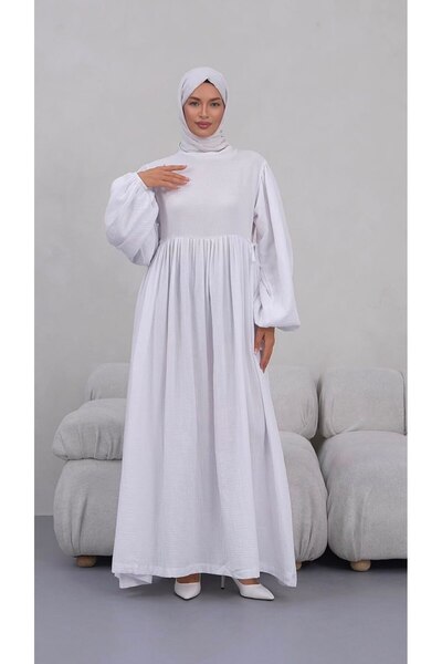 inci wears فستان حجاب من الموسلين برباط جانبي