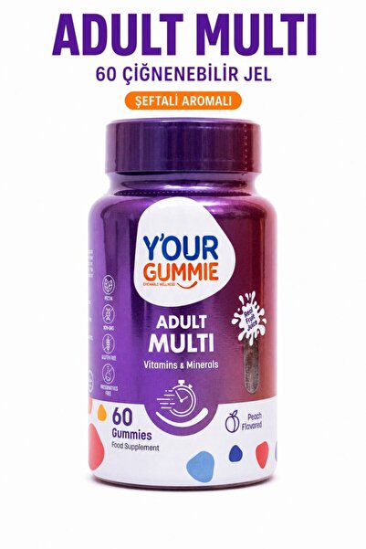 Y'our Gummie Multi Adult Gummie- Kadın & Erkekler için 60 Adet Çiğnenebilir M...