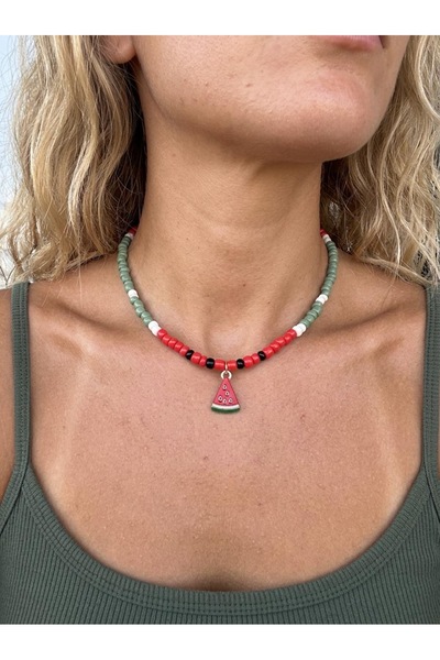 ILSA Colorful Beads & Watermelon Figured Necklace