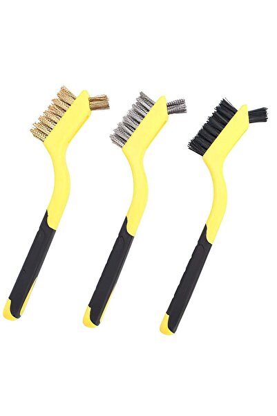 EQUIP مجموعة فرشاة سلكية من 3 قطع - نايلون/نحاس/فولاذ مقاوم للصدأ