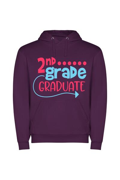 iLovePrints Dynamic Illustrator: 2B Graduate Φούτερ με κουκούλα σε χρώμα Μωβ
