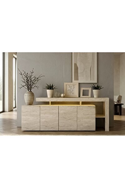 Vivense LUMA LEDLİ KONSOL TRAVERTEN DESEN, 192 CM