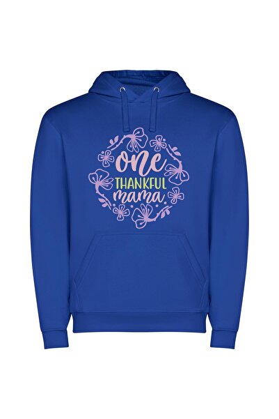 iLovePrints Floral Tribute to Mama Φούτερ με κουκούλα σε χρώμα Μπλε