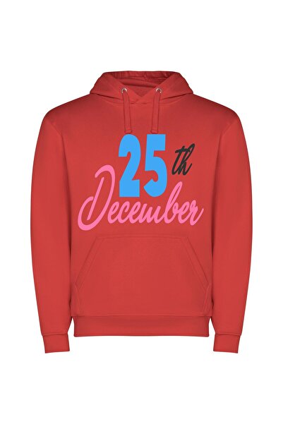 iLovePrints Festive 256 Colors Delight Φούτερ με κουκούλα σε χρώμα Κόκκινο