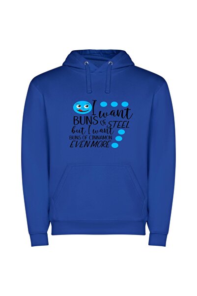iLovePrints Midnight Blue Grin Φούτερ με κουκούλα σε χρώμα Μπλε