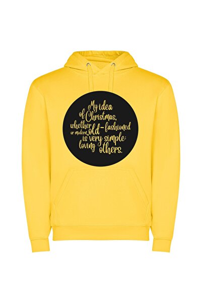 iLovePrints Circle of Christmas Love Φούτερ με κουκούλα σε χρώμα Κίτρινο