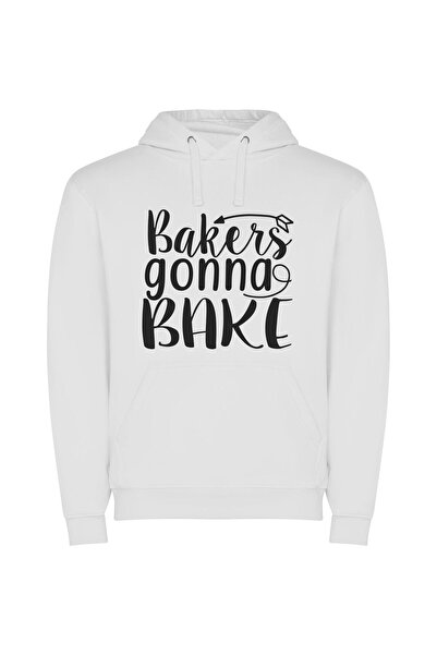 iLovePrints Baker's Inspired Bakery Art Φούτερ με κουκούλα σε χρώμα Λευκό