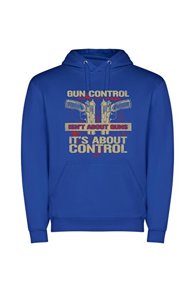 iLovePrints Central Shot: Mastering Control Φούτερ με κουκούλα σε χρώμα Μπλε