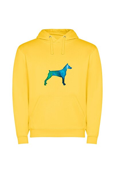 iLovePrints Colorful Canine Creations Φούτερ με κουκούλα σε χρώμα Κίτρινο