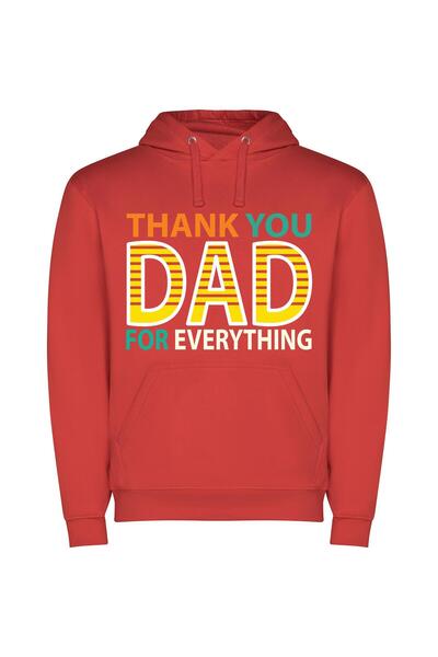 iLovePrints Everlasting Gratitude, Daddy Φούτερ με κουκούλα σε χρώμα Κόκκινο