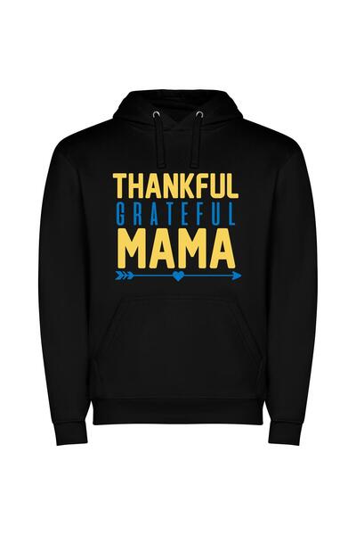 iLovePrints Mama's Grateful Sign Φούτερ με κουκούλα σε χρώμα Μαύρο