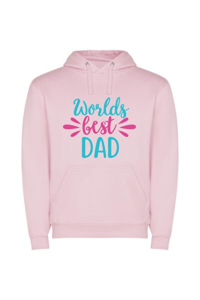 iLovePrints Dad: World's Wonderful Champion Φούτερ με κουκούλα σε χρώμα Ροζ