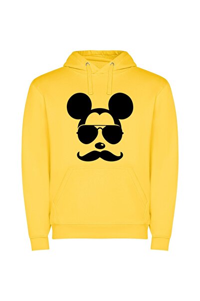 iLovePrints Mickey's Cool Disguise Φούτερ με κουκούλα σε χρώμα Κίτρινο