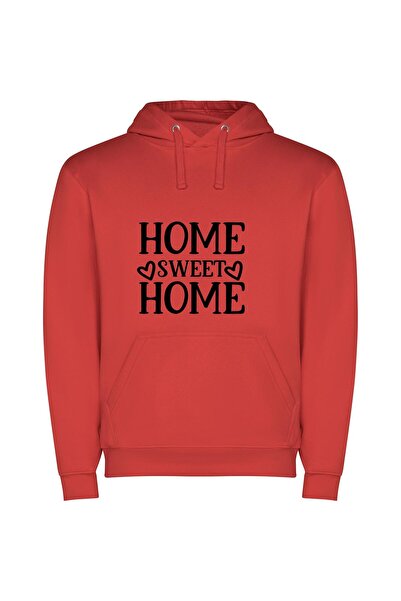 iLovePrints Sweet Home Haven Φούτερ με κουκούλα σε χρώμα Κόκκινο