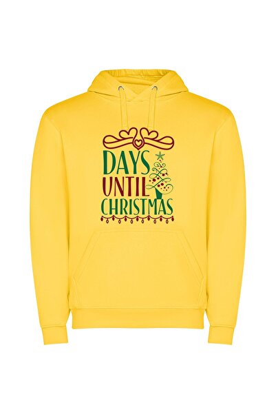 iLovePrints Festive Countdown Delight Φούτερ με κουκούλα σε χρώμα Κίτρινο