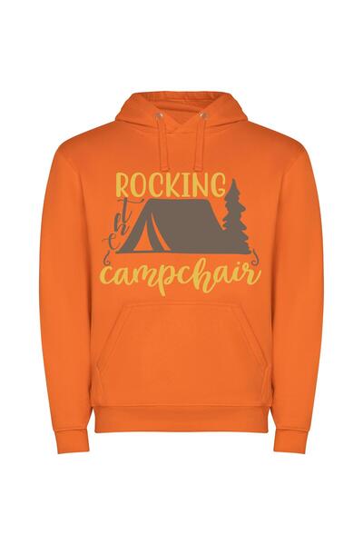 iLovePrints Campfire Rocking Glamp Φούτερ με κουκούλα σε χρώμα Πορτοκαλί